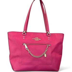 Pink Town Car Tote In Crossgrain Leather in Barbie Gold Hardware💕